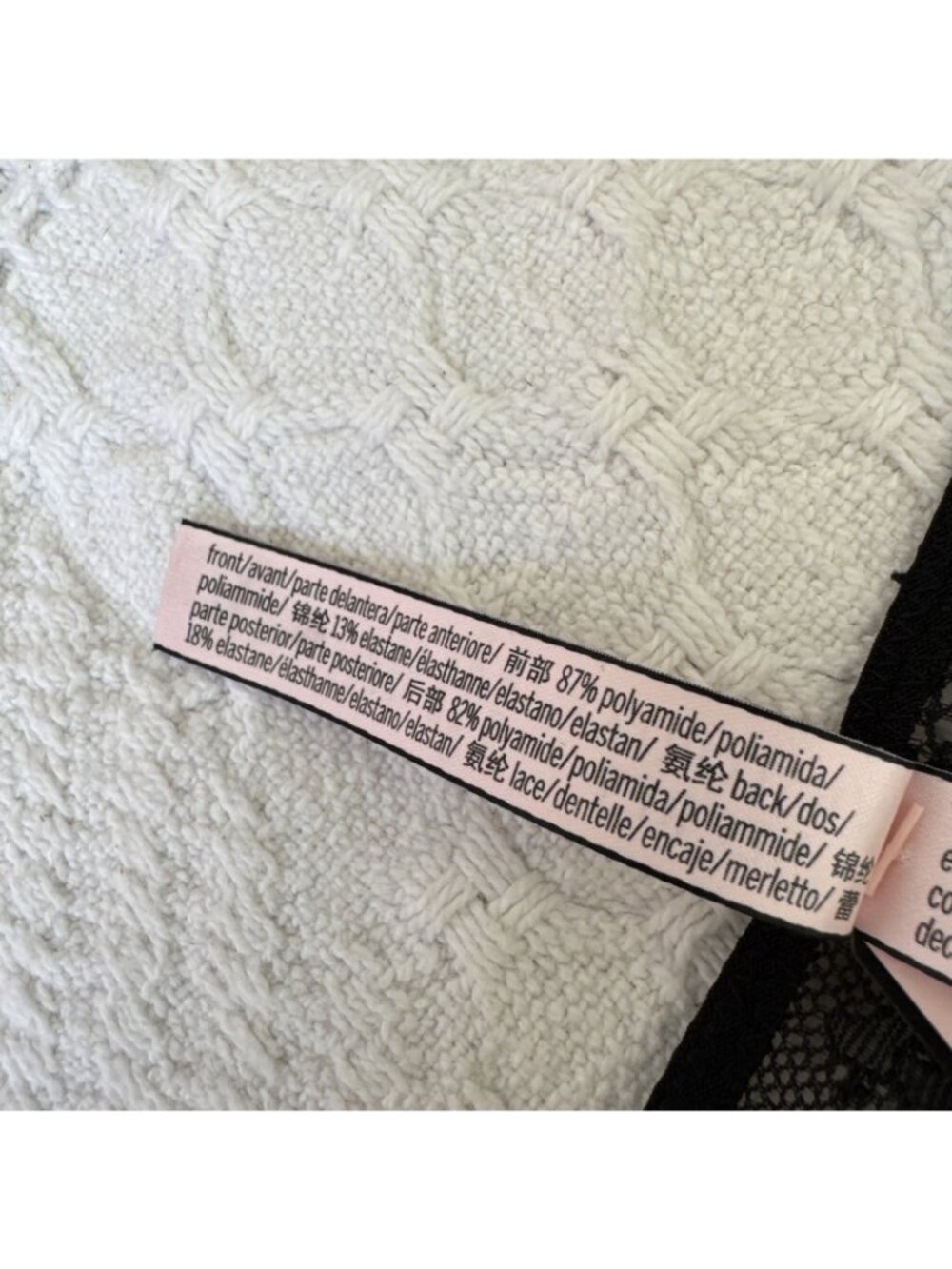 VICTORIA'S SECRET S BLACK DREAM ANGELS LACE CHEEKY TANGA PANTIES NWT - Picture 6 of 7
